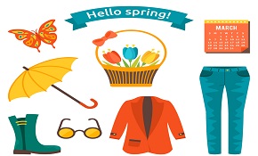 8 cartoon spring element vector